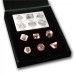 Platonic Solids rose quartz set